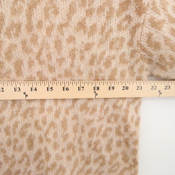 Jessica Simpson Sweater Beige Leopard Print Animal Pattern Pullover Crewneck XS - Picture 5 of 8